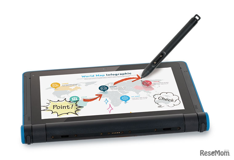 付属のスタイラスペンで学習素材やWebページに自由な手書き入力