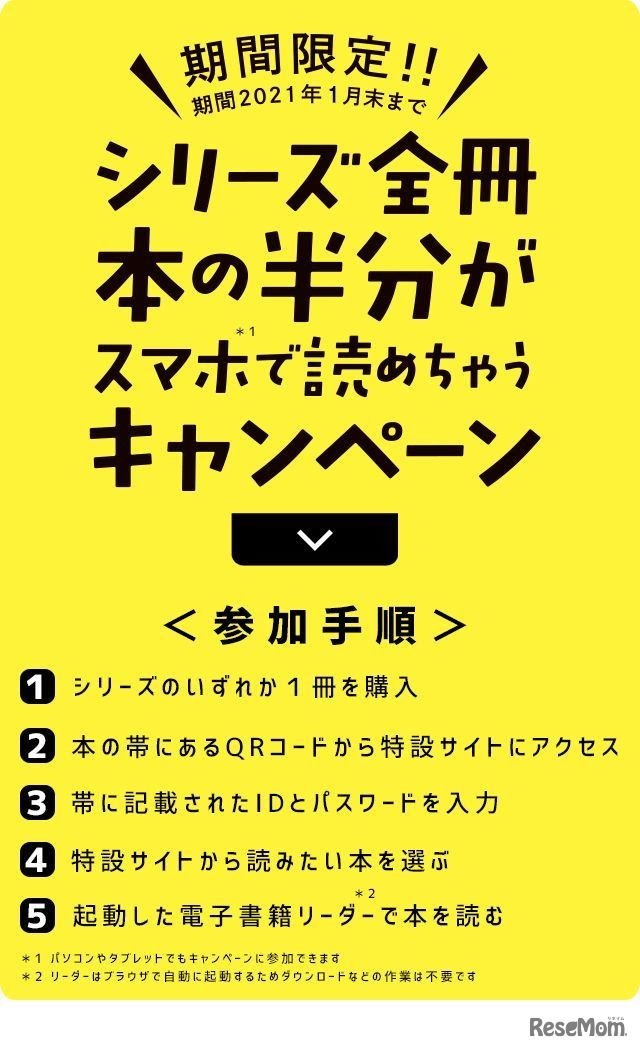 シリーズ全冊本の半分がスマホで読めちゃうキャンペーン