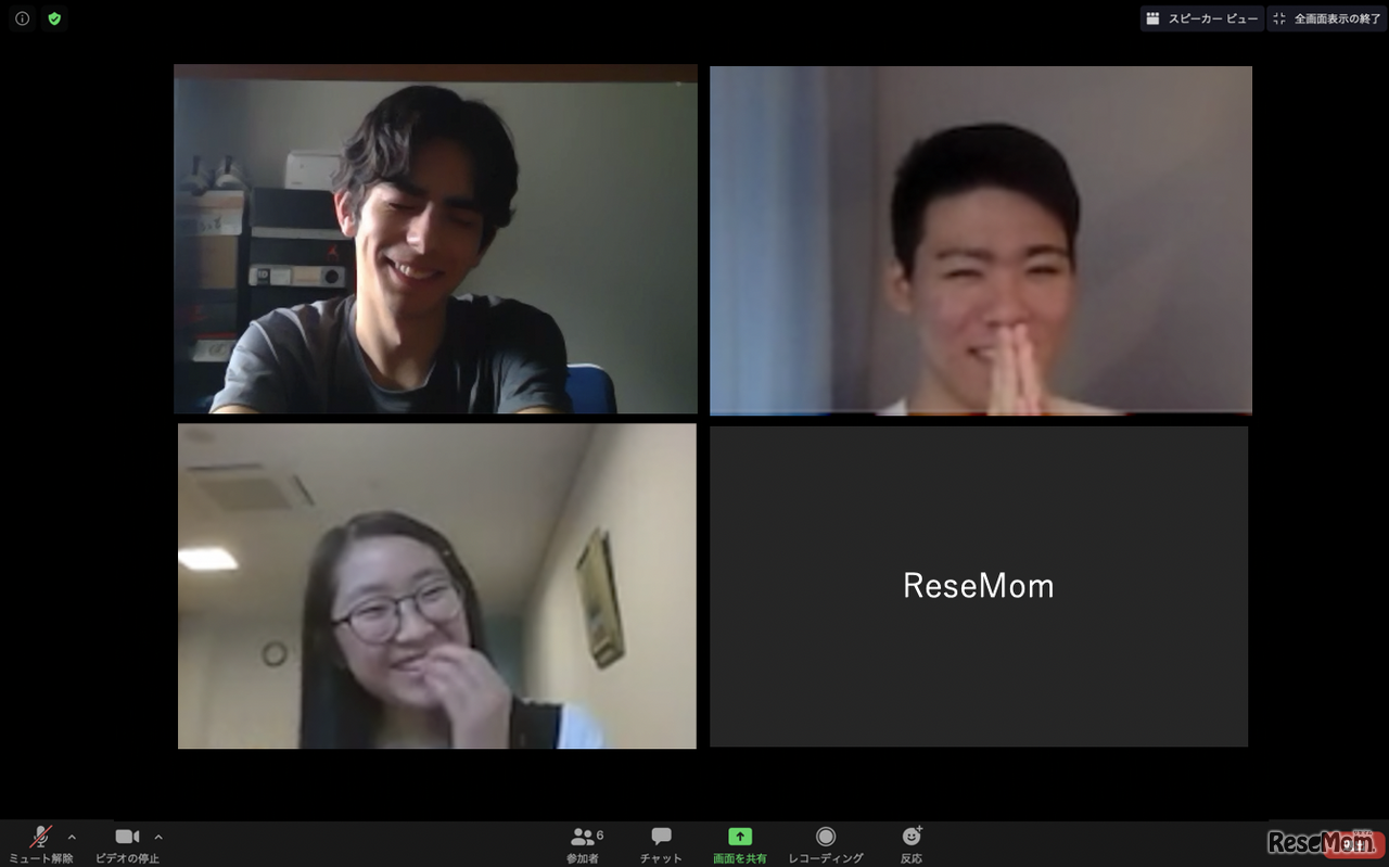 インタビューに応じてくれた国際高等専門学校2年生の皆さん