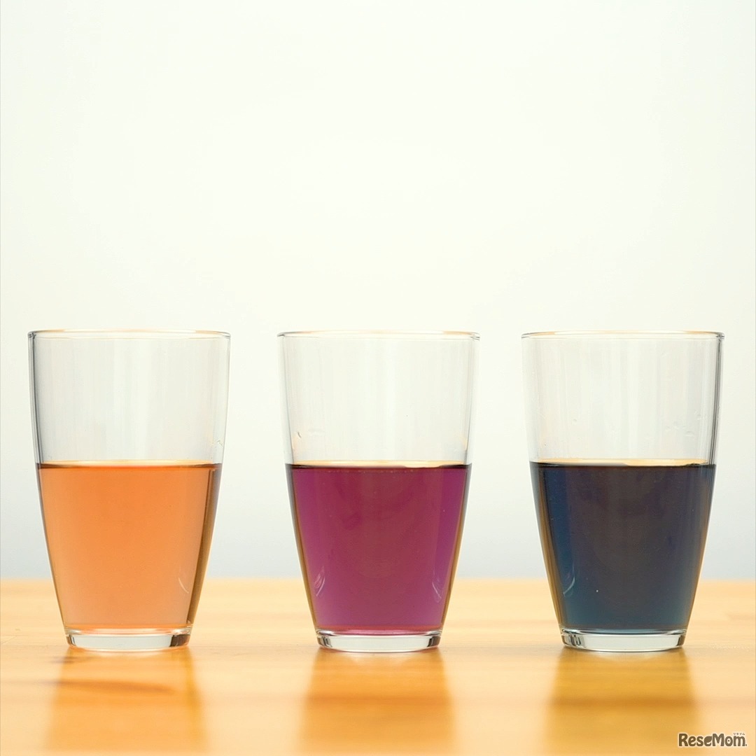 液体の性質の違いを利用する 色が変わるドリンク