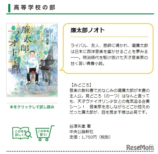 青少年読書感想文全国コンクール　高等学校の部の課題図書