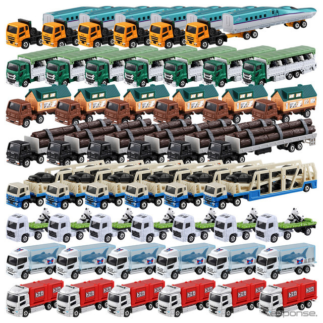 何かをはこぶよどこまでも50台セット　販売価格：3万7125円、発売日：8月15日　(c) TOMY、JR北海道商品化許諾済