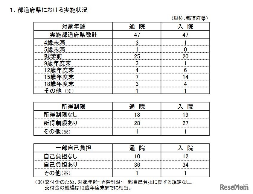 都道府県における実施状況