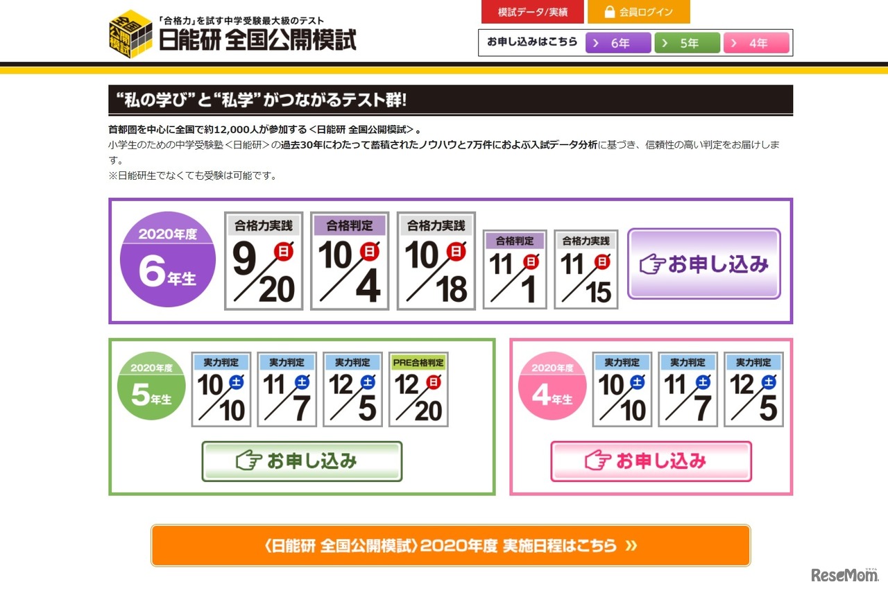 日能研 全国公開模試