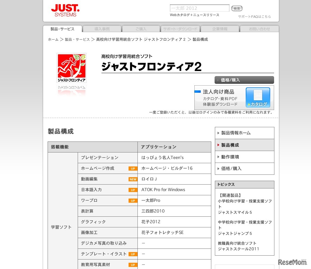 ジャストフロンティア2　製品構成