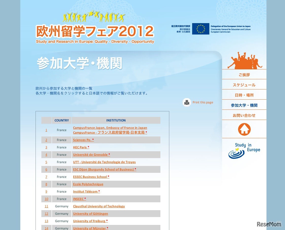 参加大学・機関