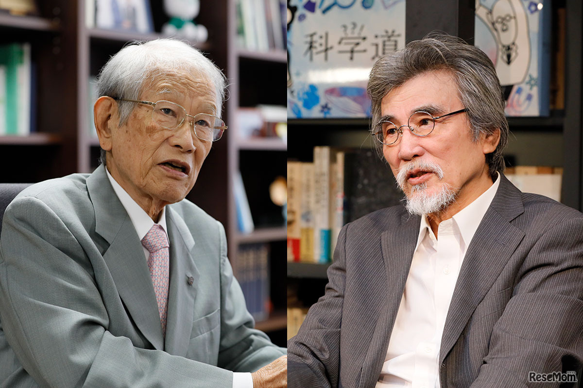 理化学研究所の松本紘理事長と編集工学研究所の松岡正剛所長