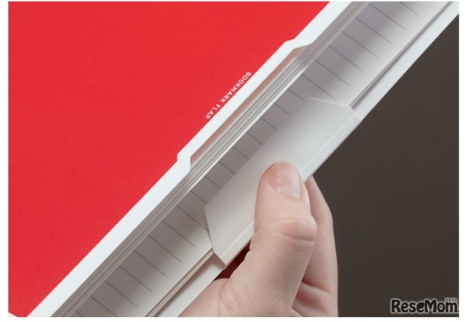 続きのページがすぐに開ける「ブックマークフラップ」