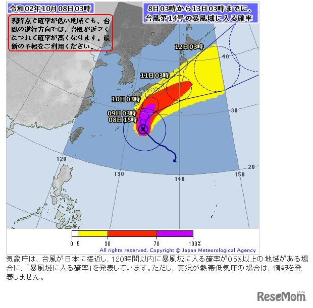 暴風域に入る確率