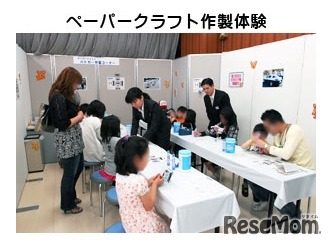 ペーパークラフト作製体験（昨年の様子）