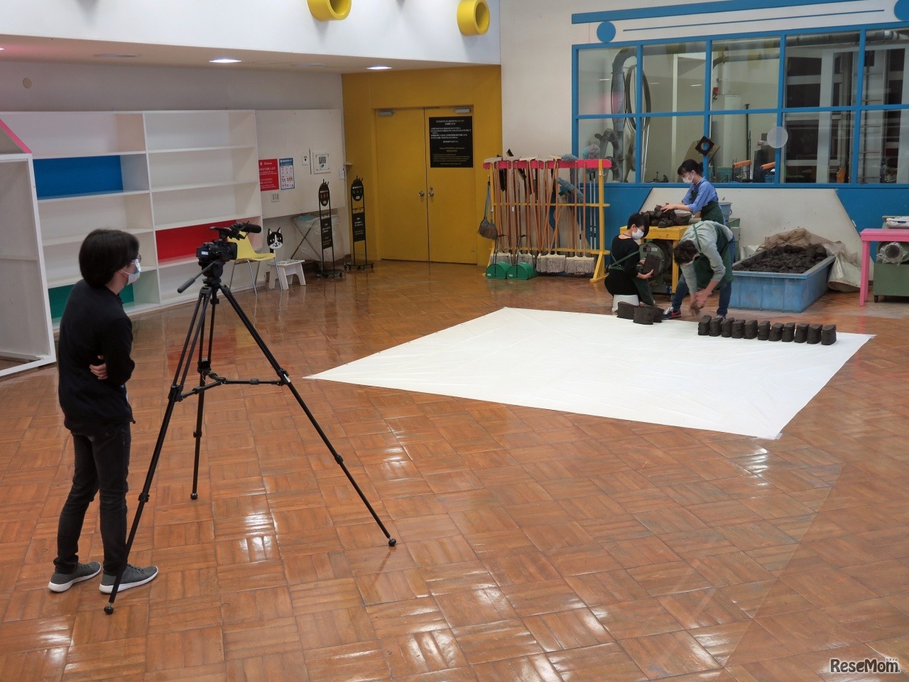 「たのしい！のタネまき」撮影のようす