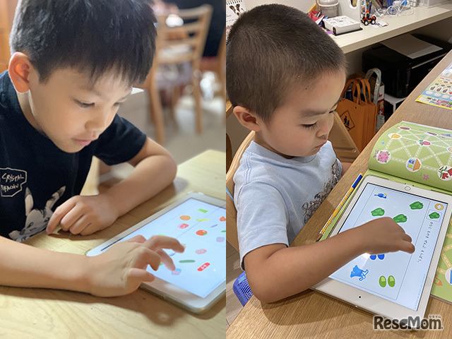 ワークアプリに取り組むお子さま
