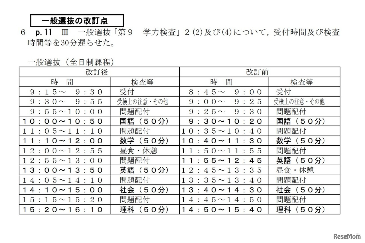 一般選抜の改訂点