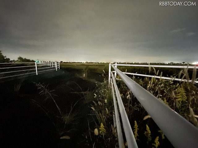 超広角カメラ、ナイトモードで撮影