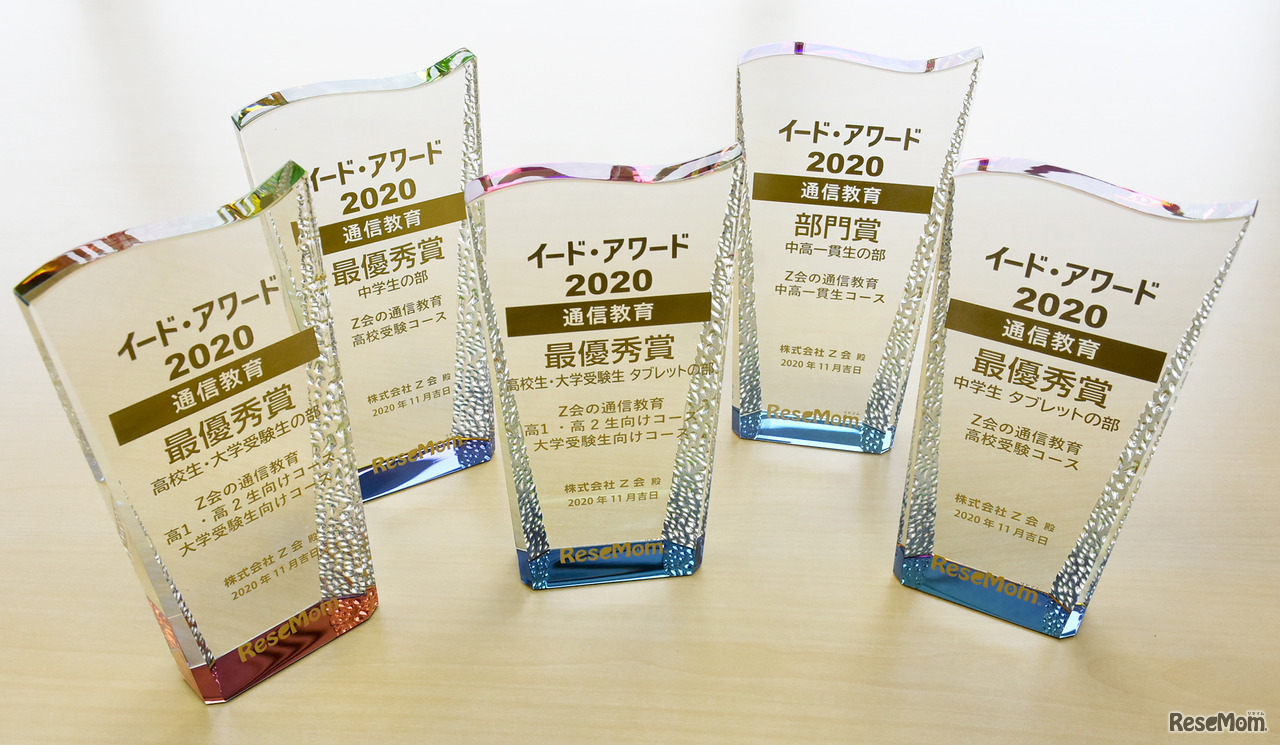 「イード・アワード2020 通信教育」において、幼児コース、小学生コース（総合・タブレット）、中学生コース（総合・タブレット）、高校生・大学受験生（総合・タブレット）での最優秀賞を受賞。中高一貫生コースは部門賞を受賞。