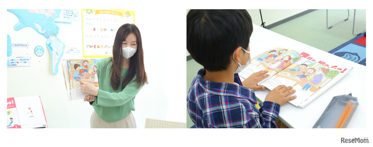 絵をみて、先生の声を聞き、内容を想像することが大切。「聞く力」が「話す力」につながる