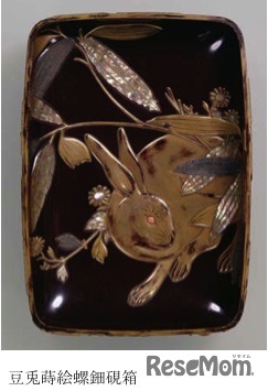 豆兎蒔絵螺鈿硯箱