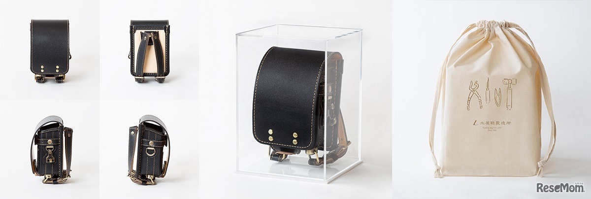 職人の道具のイラストをあしらった、オリジナルの布製きんちゃくに入れて届けられる