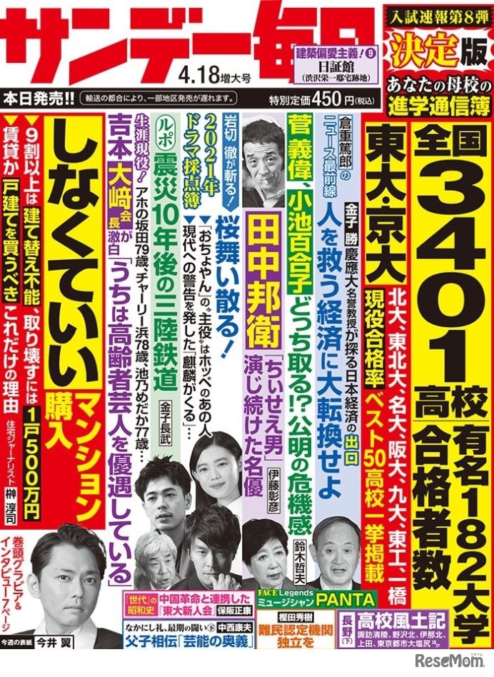 サンデー毎日（2021年4月18日号）中刷り