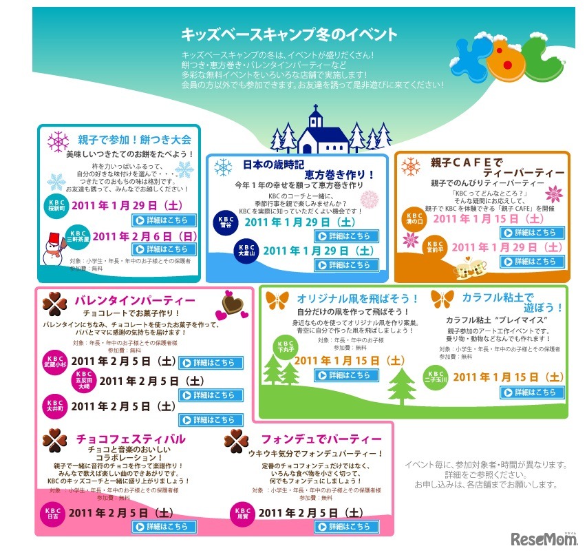 キッズベースキャンプ冬のイベント