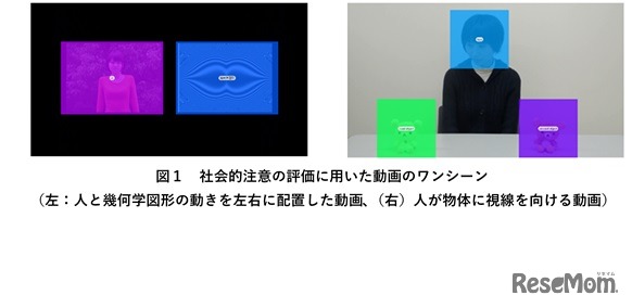 社会的注意の評価に用いた動画のワンシーン