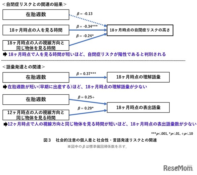 社会的注意の個人差と社会性・言語発達リスクとの関連