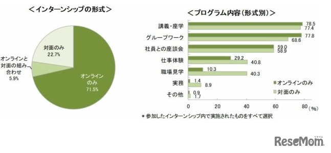 参加したインターンシップの内容（実施形式・プログラム内容）