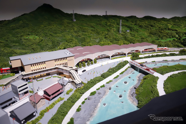 ロマンスカーミュージアム：ジオラマパーク、箱根湯本付近