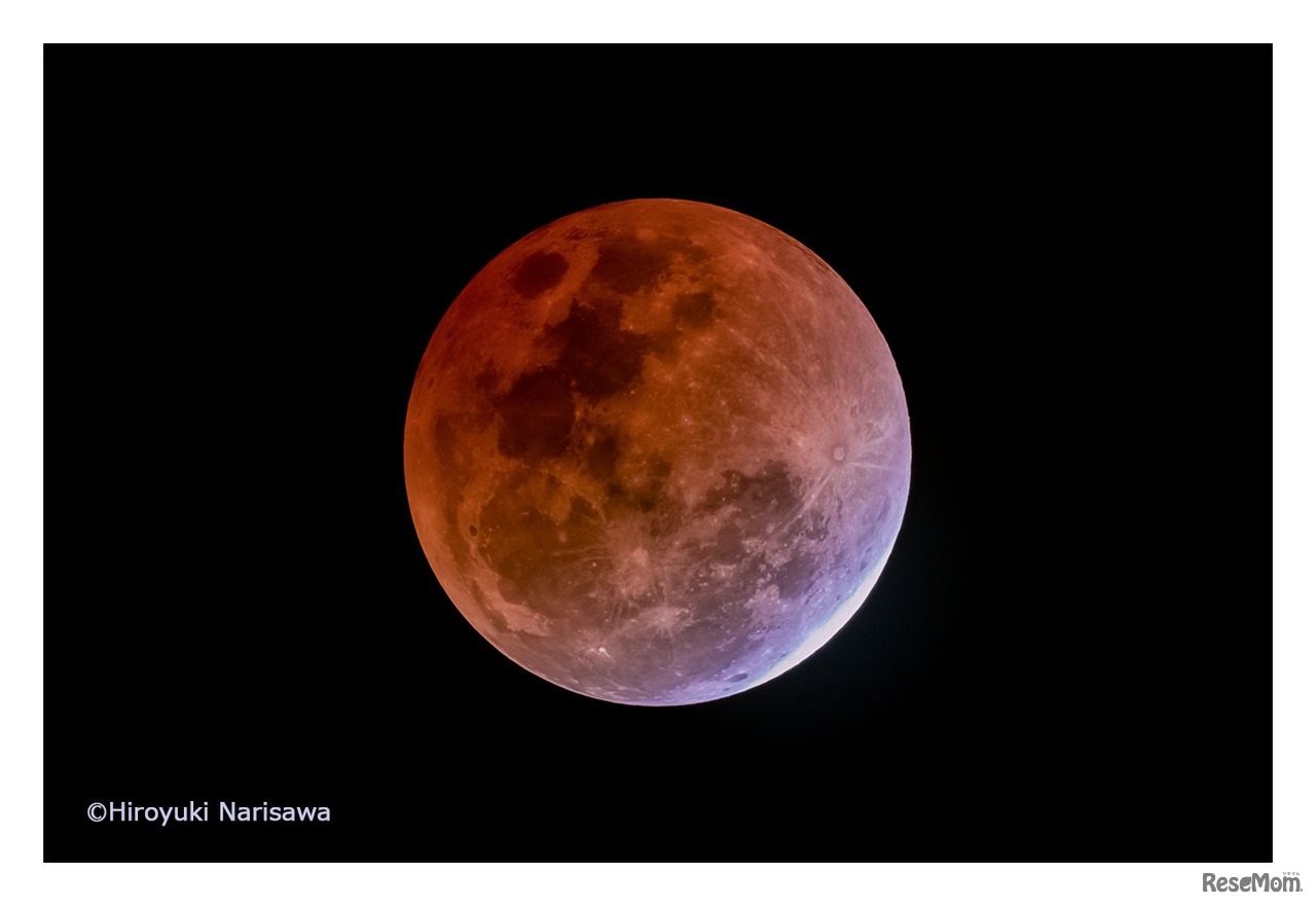 2018年の皆既月食のようす（イメージ）　(c) Hiroyuki Narisawa