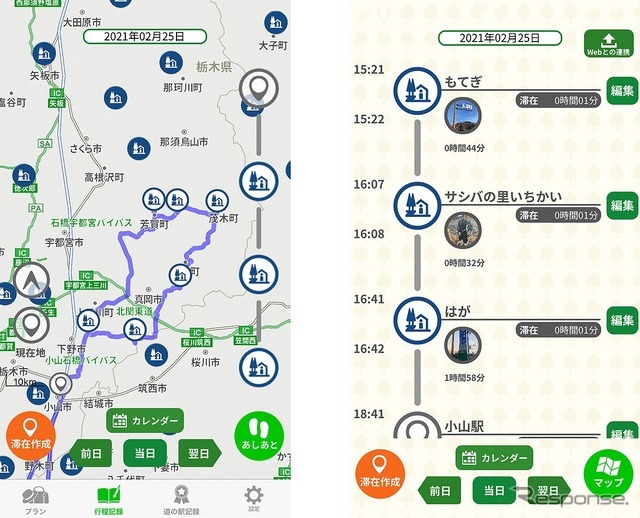 経路や写真の記録