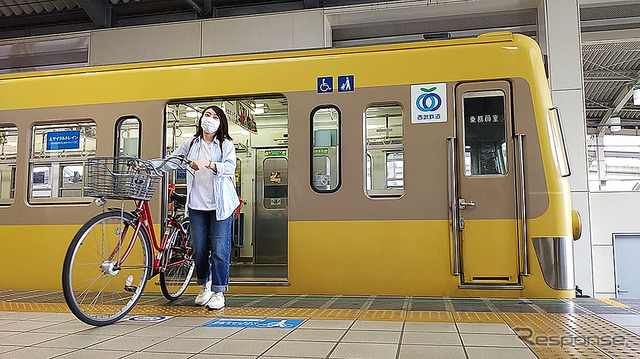 西武多摩川線サイクルトレイン（武蔵堺駅デモ）