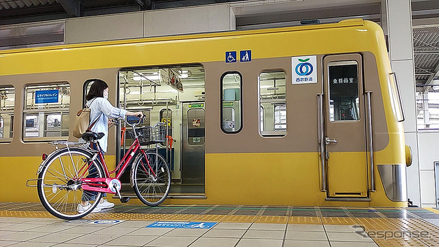 西武多摩川線サイクルトレイン（武蔵堺駅デモ）