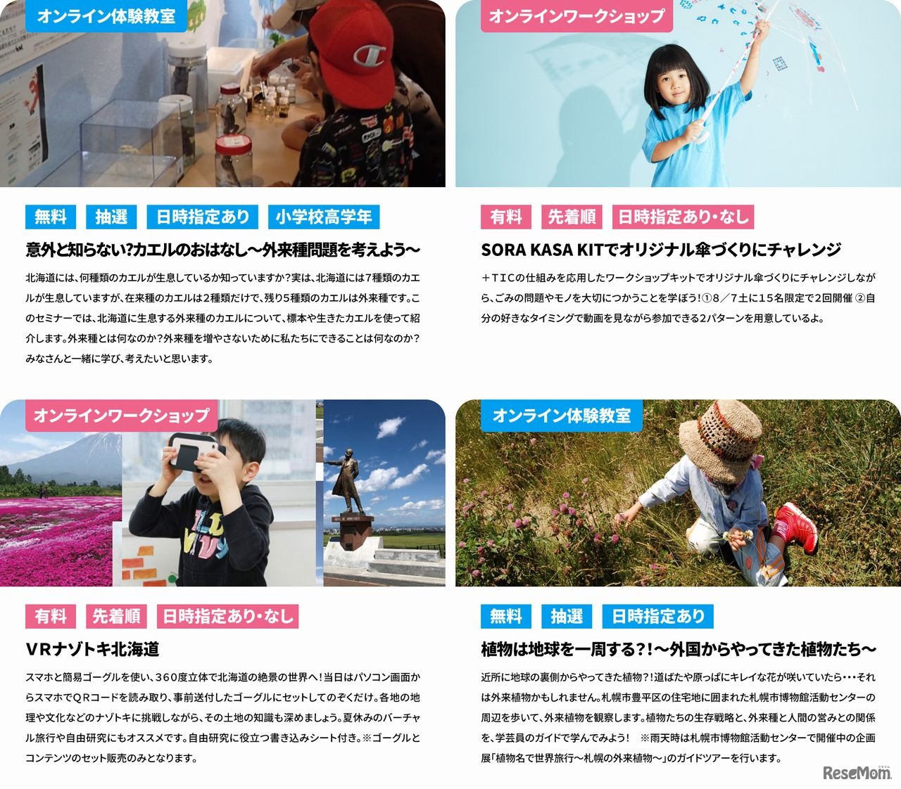 オンラインワークショップ・体験教室