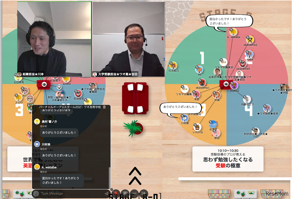 「バーチャルオープンスクール2021ワオ高等学校編」の体験授業のようす