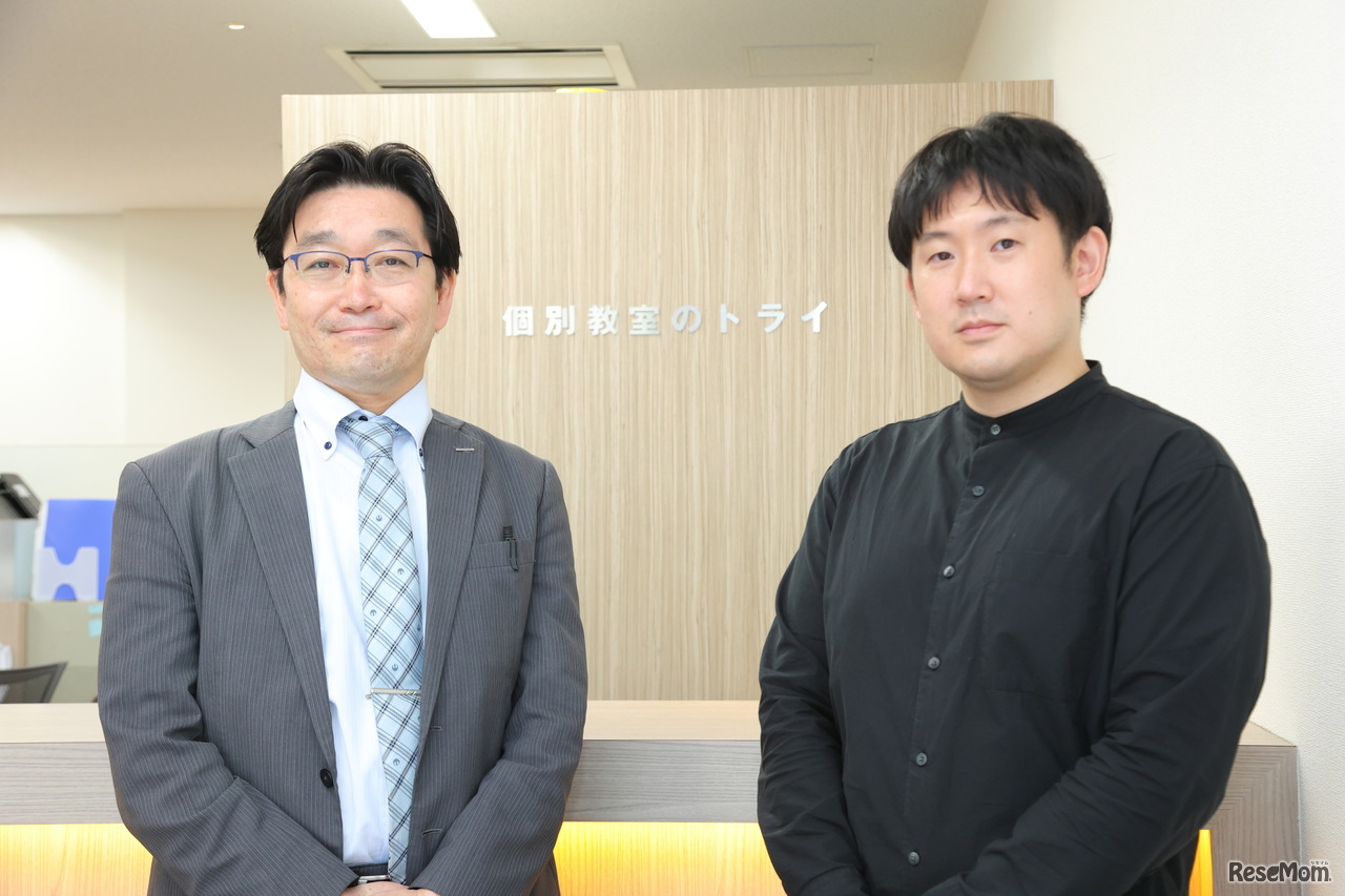 トライ式高等学院 梅田キャンパス 大阪和歌山エリア長 久住和浩氏（左）とルネサンス大阪高等学校 倉津高典先生（右）