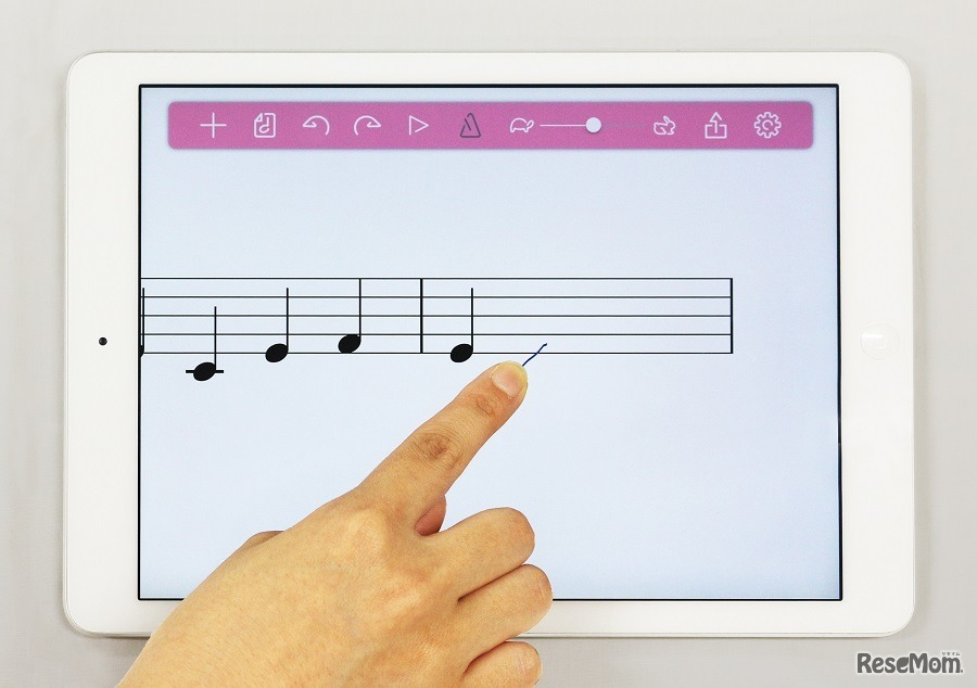 「おんぷノート」画面イメージ