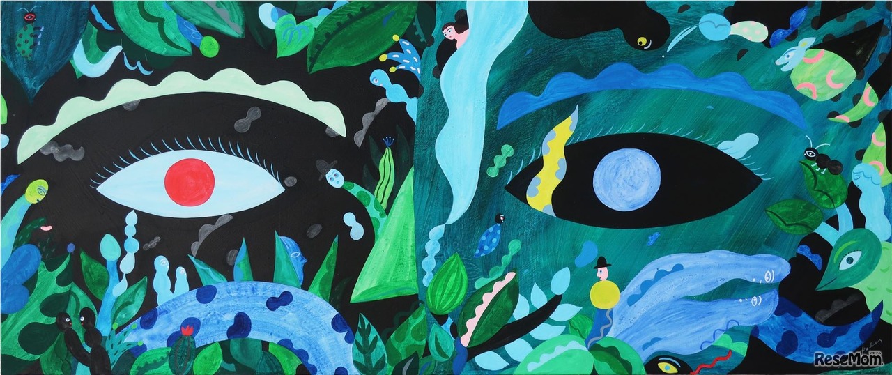 岡田杏里「Soñar dentro de la tierra」2021年、アクリル／カンヴァス　(c) Anri Okada