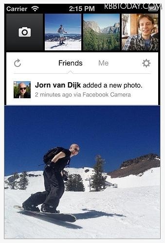 「Facebook camera」操作画面