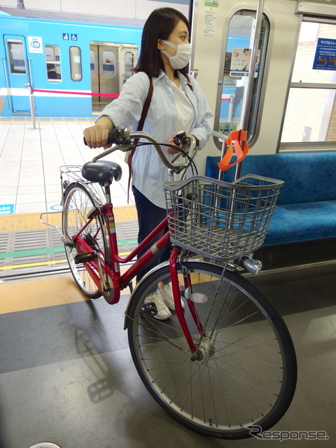 西武多摩川線サイクルトレイン（武蔵堺駅デモ）