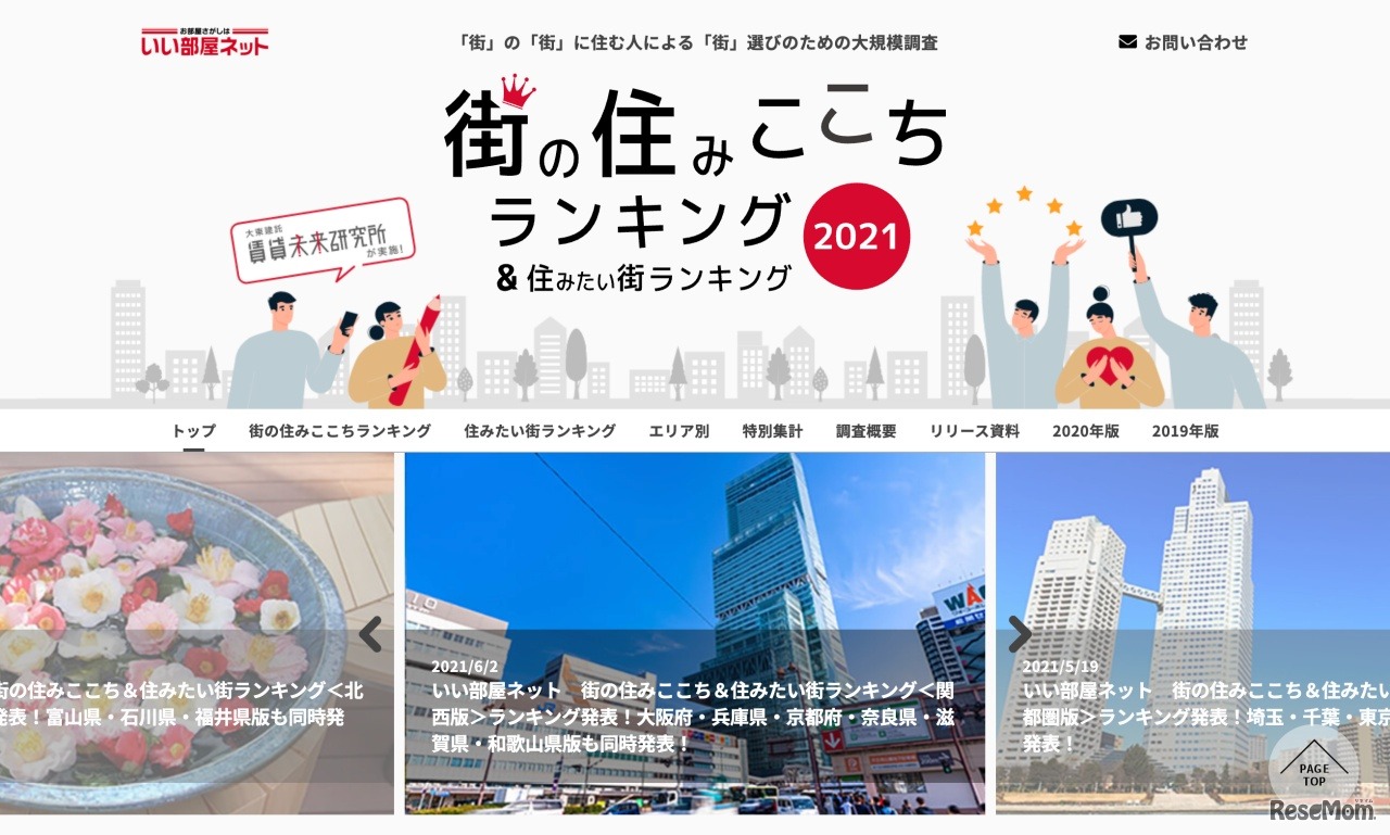 いい部屋ネット　街の住みここちランキング2021