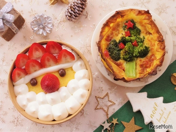 サンタクロースケーキともみの木キッシュ作り