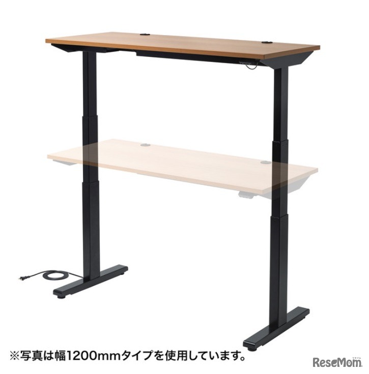 天板を高さ625～1,275ミリメートルの好きな位置で停止できる