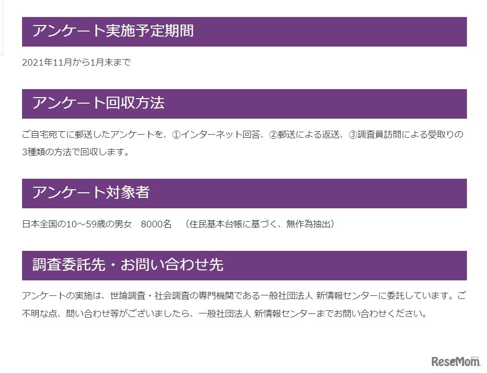 「ゲーム利用と日常生活に関するアンケート」全国調査概要