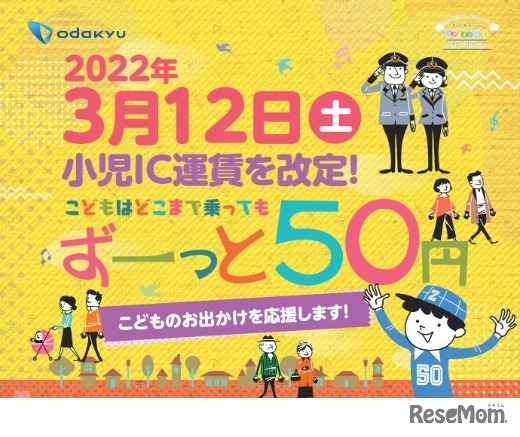小児IC運賃を一律50円に改定