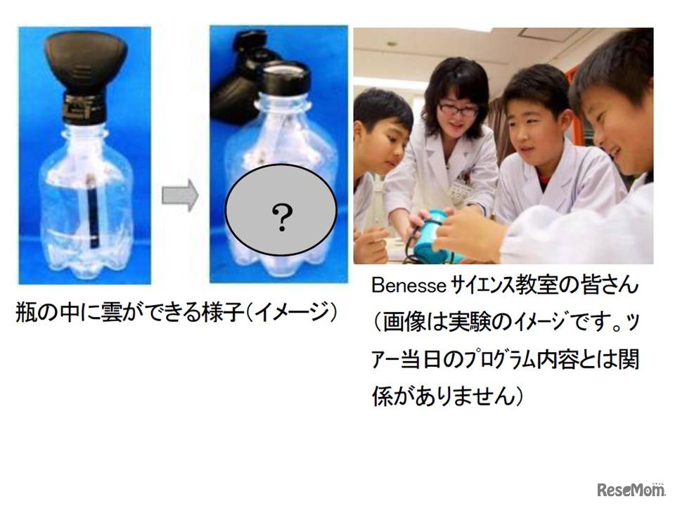 瓶の中に雲ができる様子（イメージ）