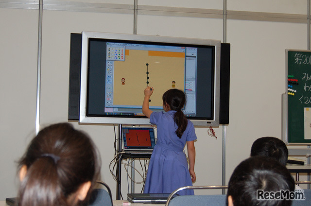 【算数】「線を見い出し」電子黒板上に記入