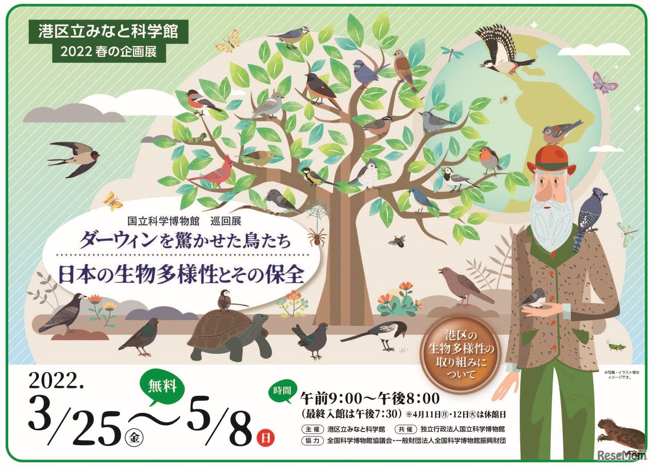 港区立みなと科学館春の企画展「国立科学博物館 巡回展 ダーウィンを驚かせた鳥たち 日本の生物多様性とその保全」