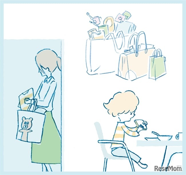 1人で食事をする子ども