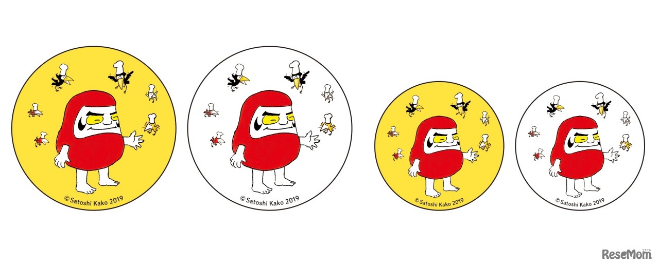 缶バッジ：大・各税込385円、小・各税込330円