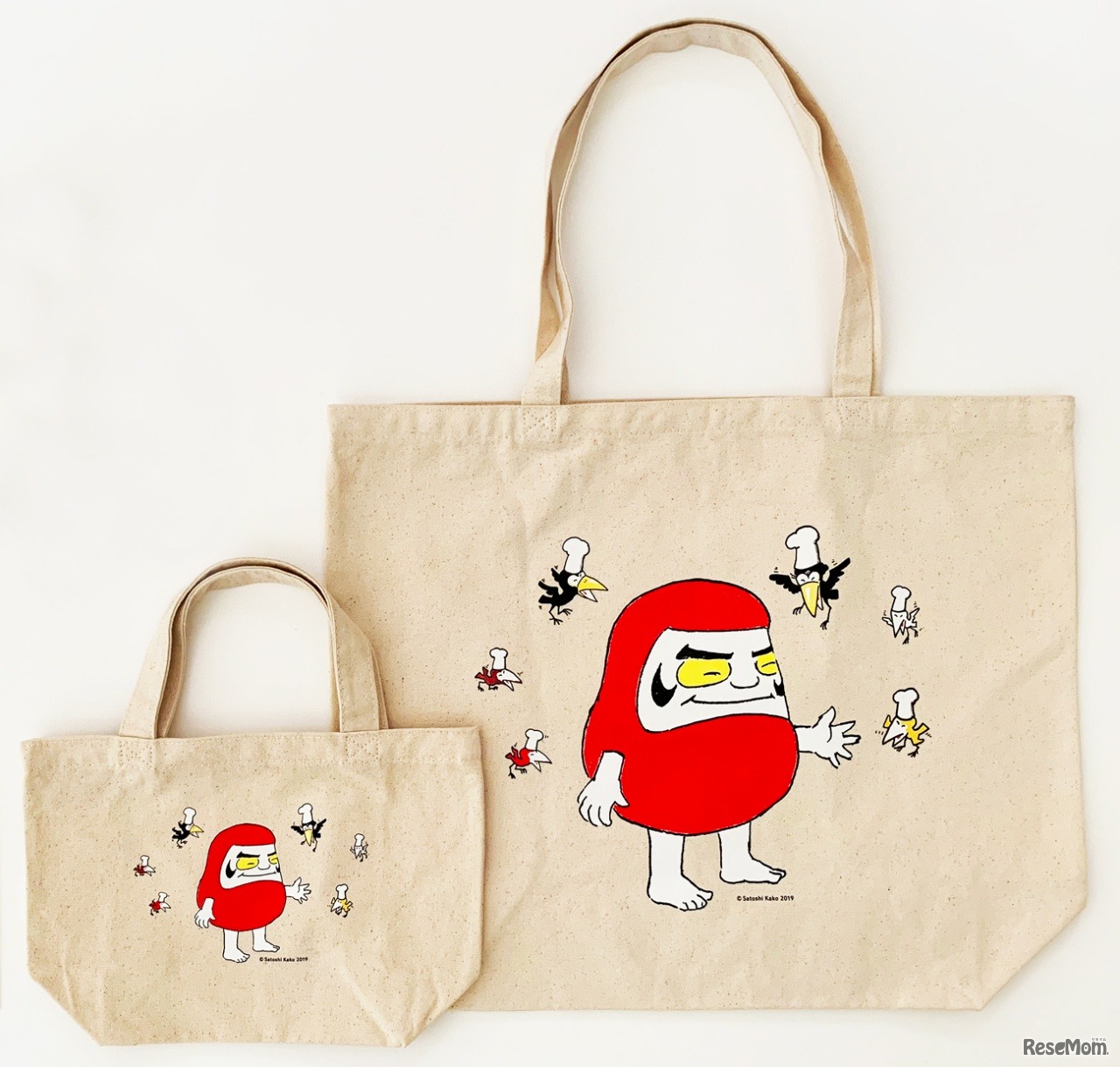 トートバッグ：Lサイズ（右）税込2,200円、Sサイズ（左）税込1,650円